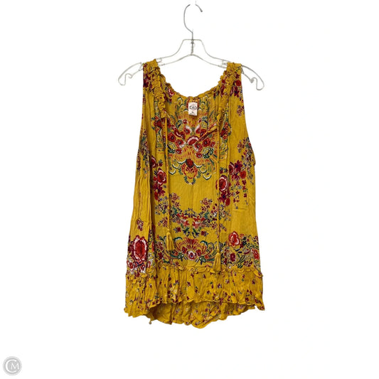 Top Sleeveless By Bila In Yellow, Size: Xl
