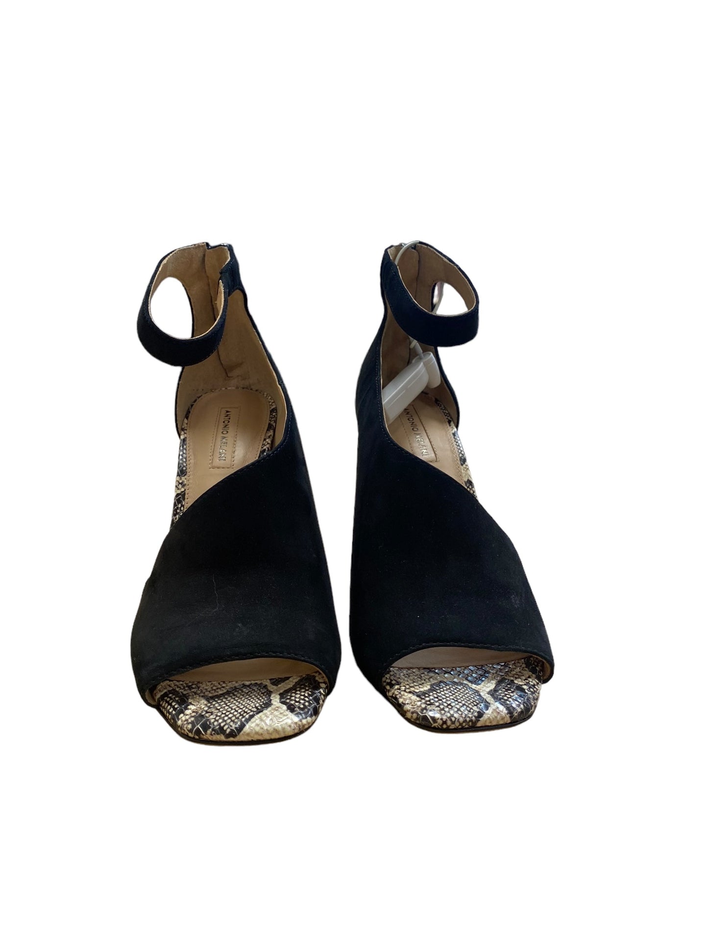 Snakeskin Print Shoes Heels Block Antonio Melani, Size 8
