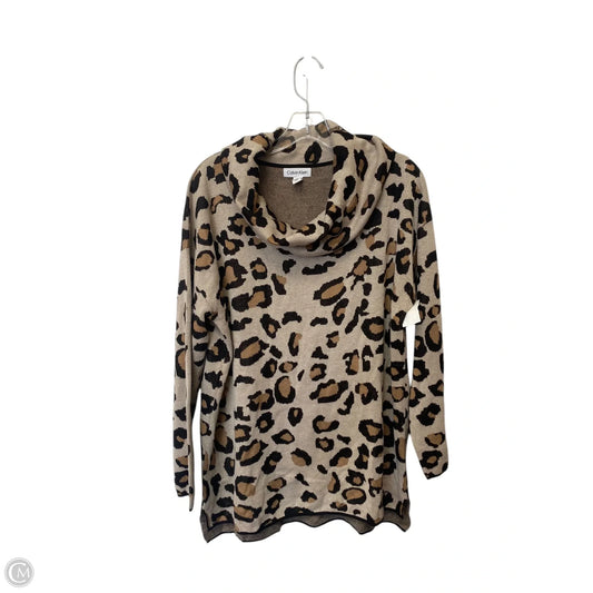 Top Long Sleeve By Calvin Klein In Animal Print, Size: L