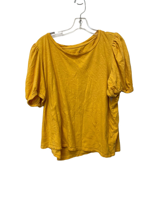 Yellow Top Short Sleeve Basic Clothes Mentor, Size Xxl