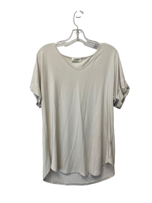 White Top Short Sleeve Basic Zenana Outfitters, Size L
