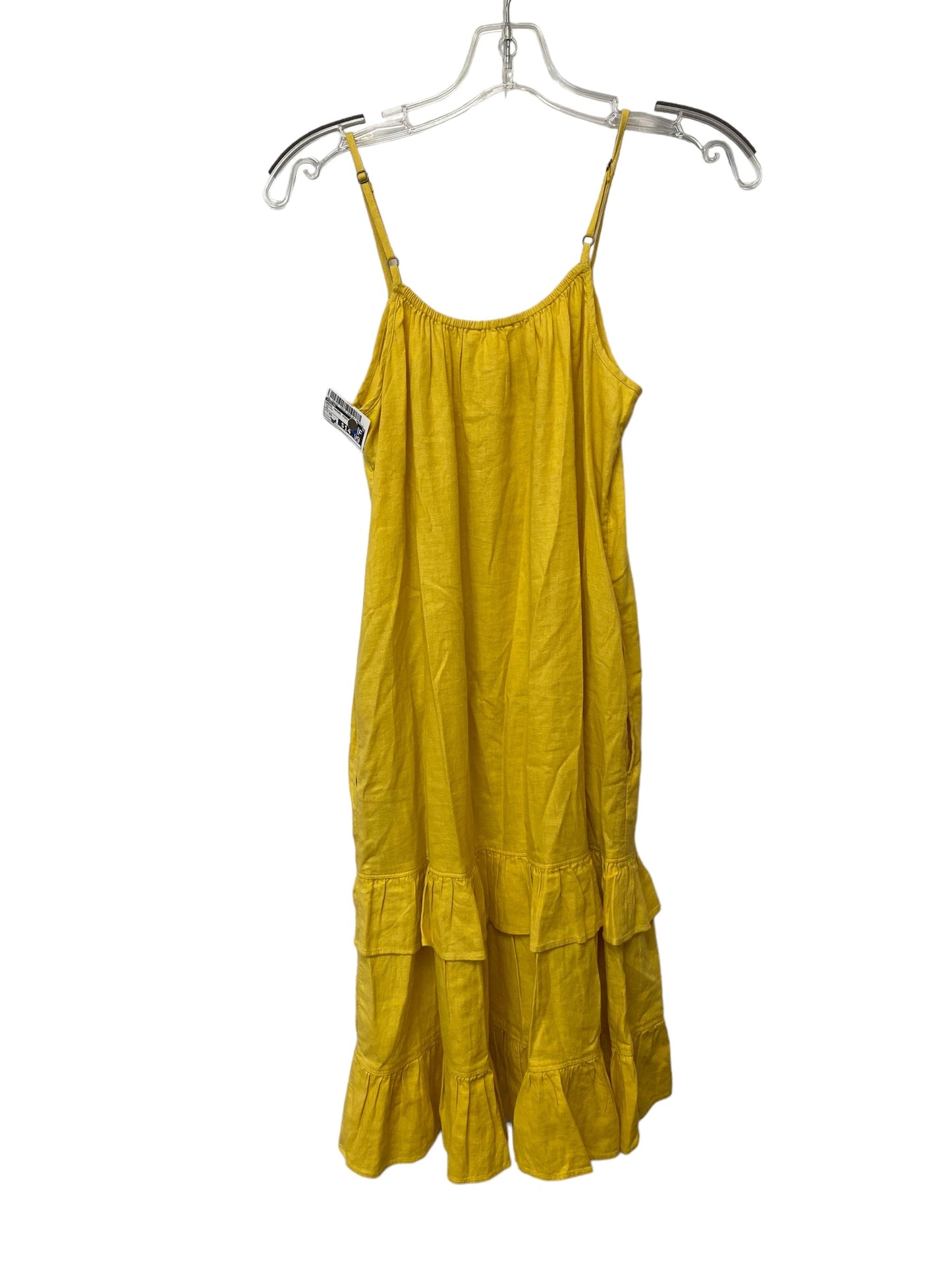 Yellow Dress Casual Midi Caslon, Size Xs
