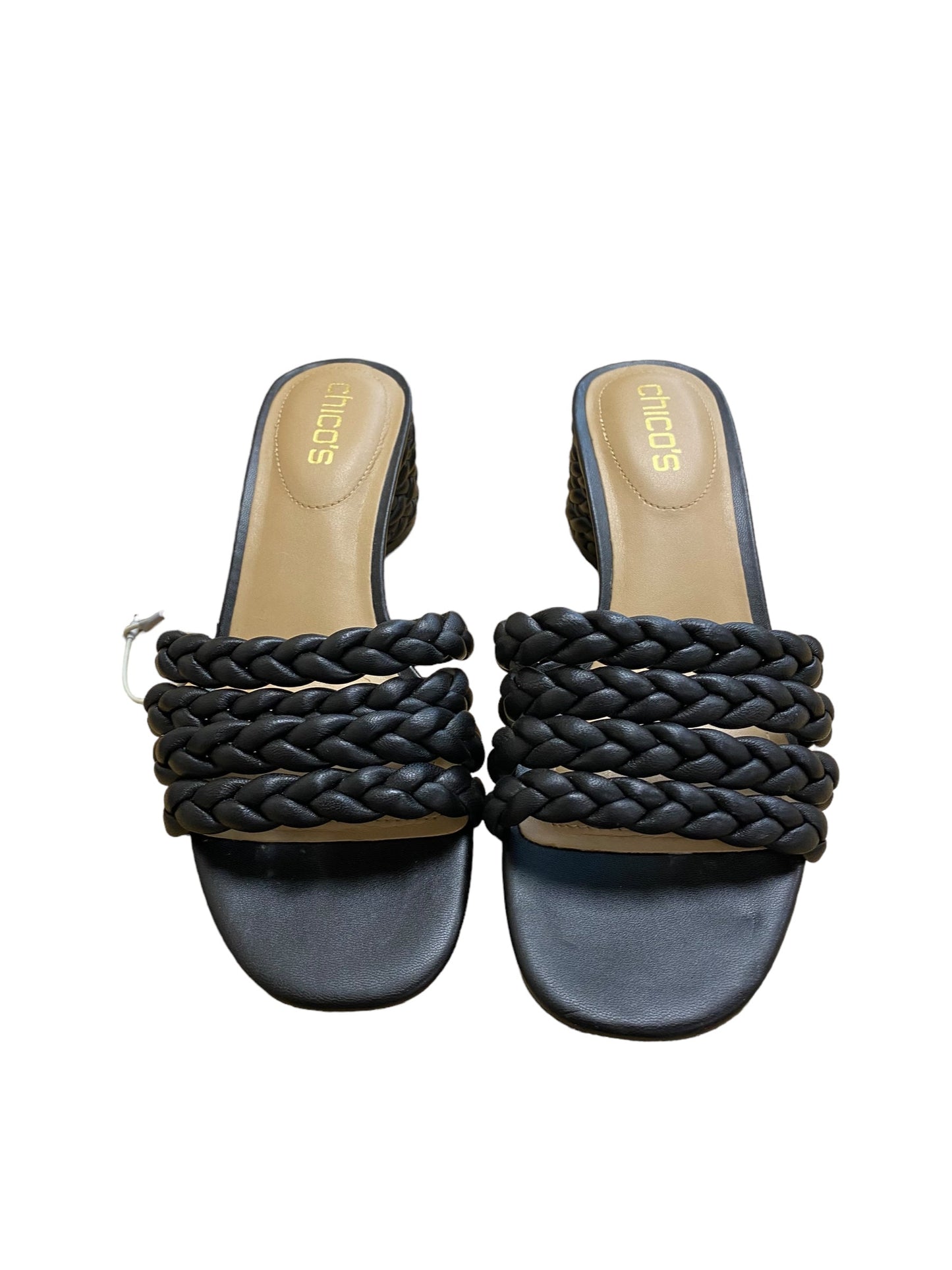 Black Shoes Heels Block Chicos, Size 7.5