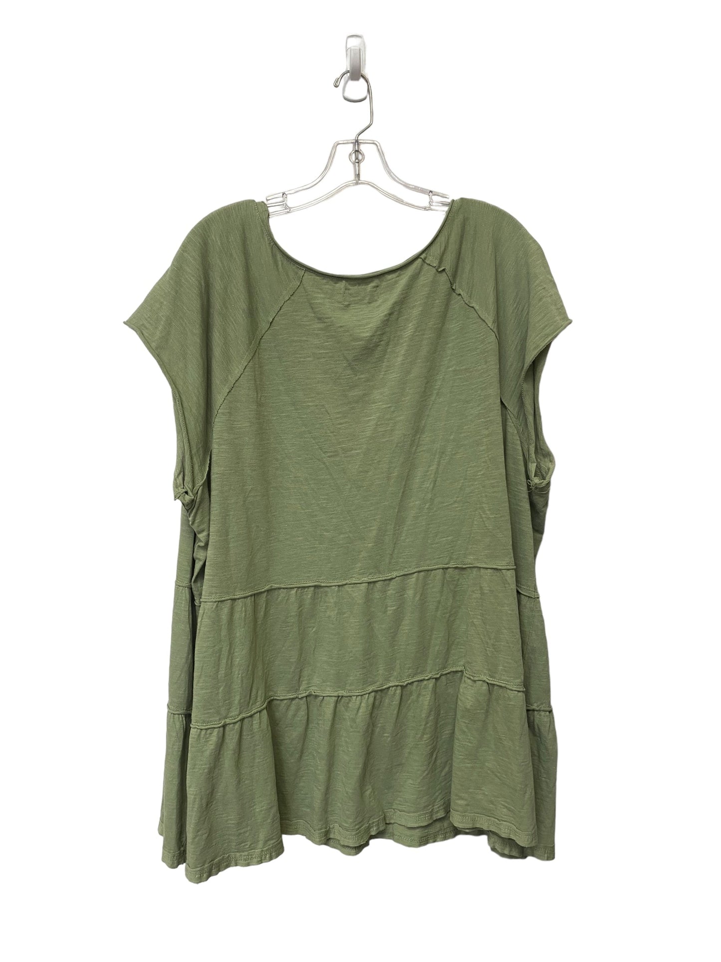 Green Top Short Sleeve Basic True Craft, Size 3x