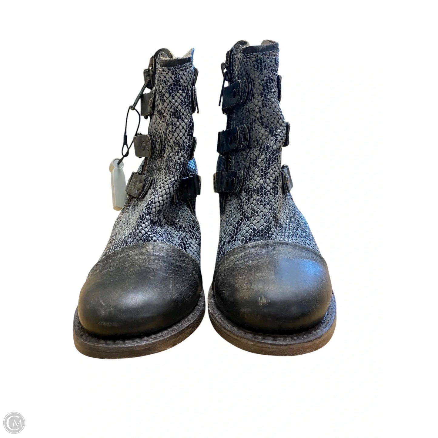 Boots Ankle Heels By Freebird In Grey, Size: 8