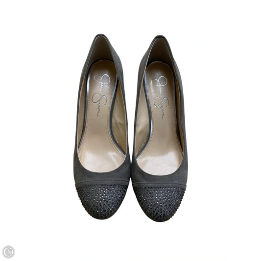 Shoes Heels Wedge By Jessica Simpson In Grey, Size: 8