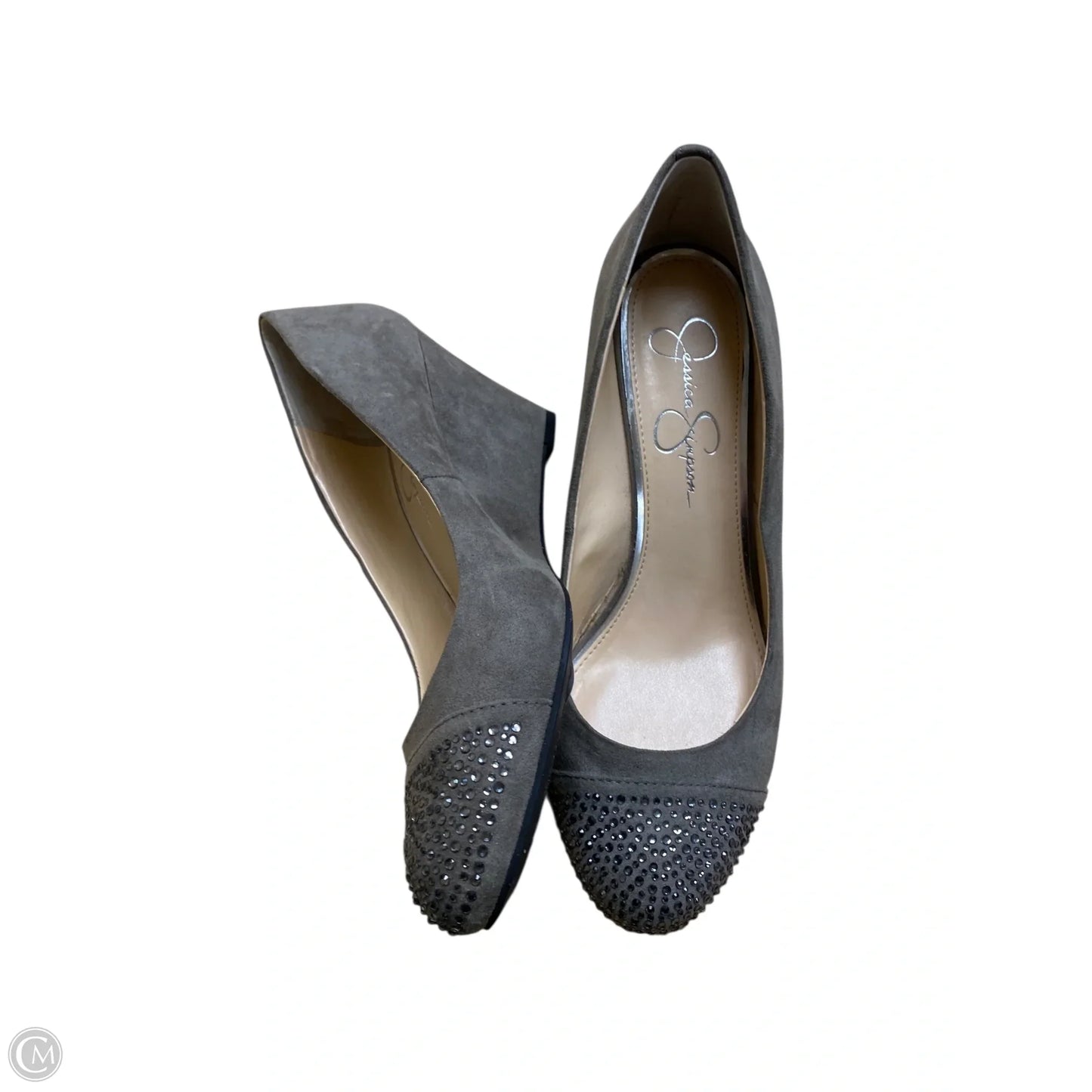 Shoes Heels Wedge By Jessica Simpson In Grey, Size: 8