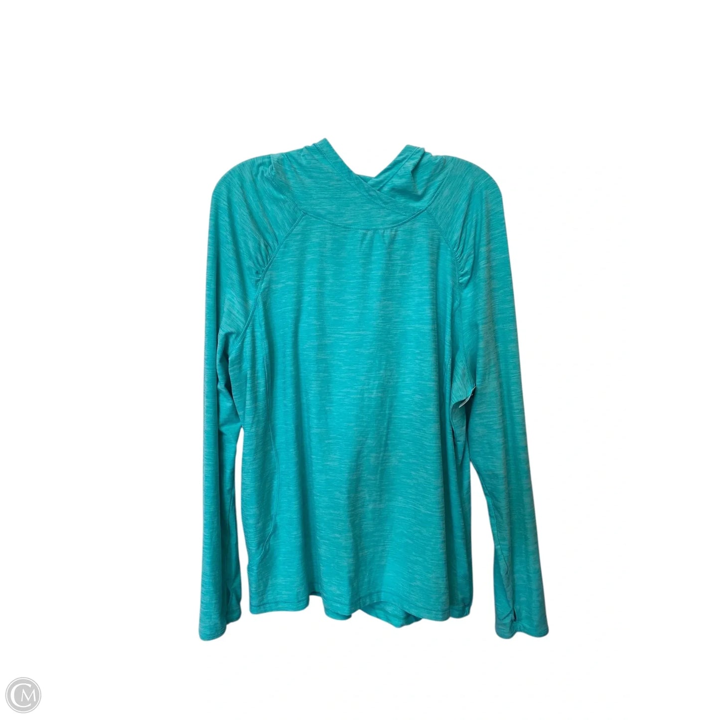 Athletic Top Long Sleeve Hoodie By Danskin In Blue, Size: Xxl