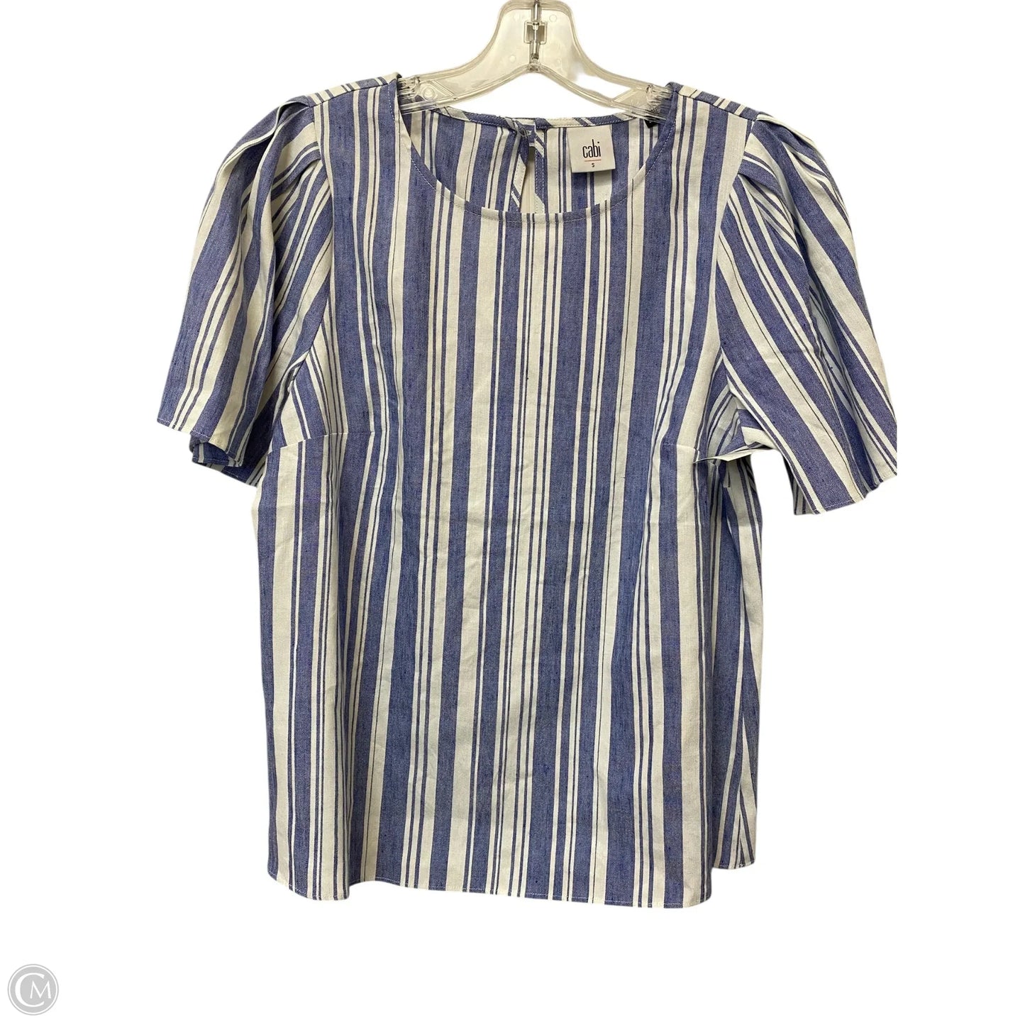 Top Short Sleeve By Cabi In Striped Pattern, Size: S