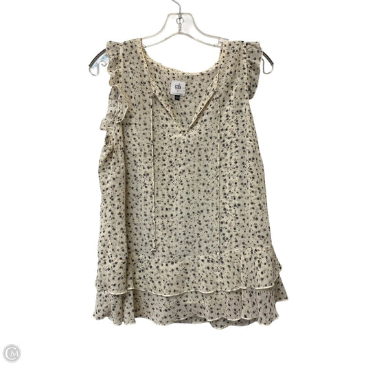 Top Sleeveless By Cabi In Floral Print, Size: S