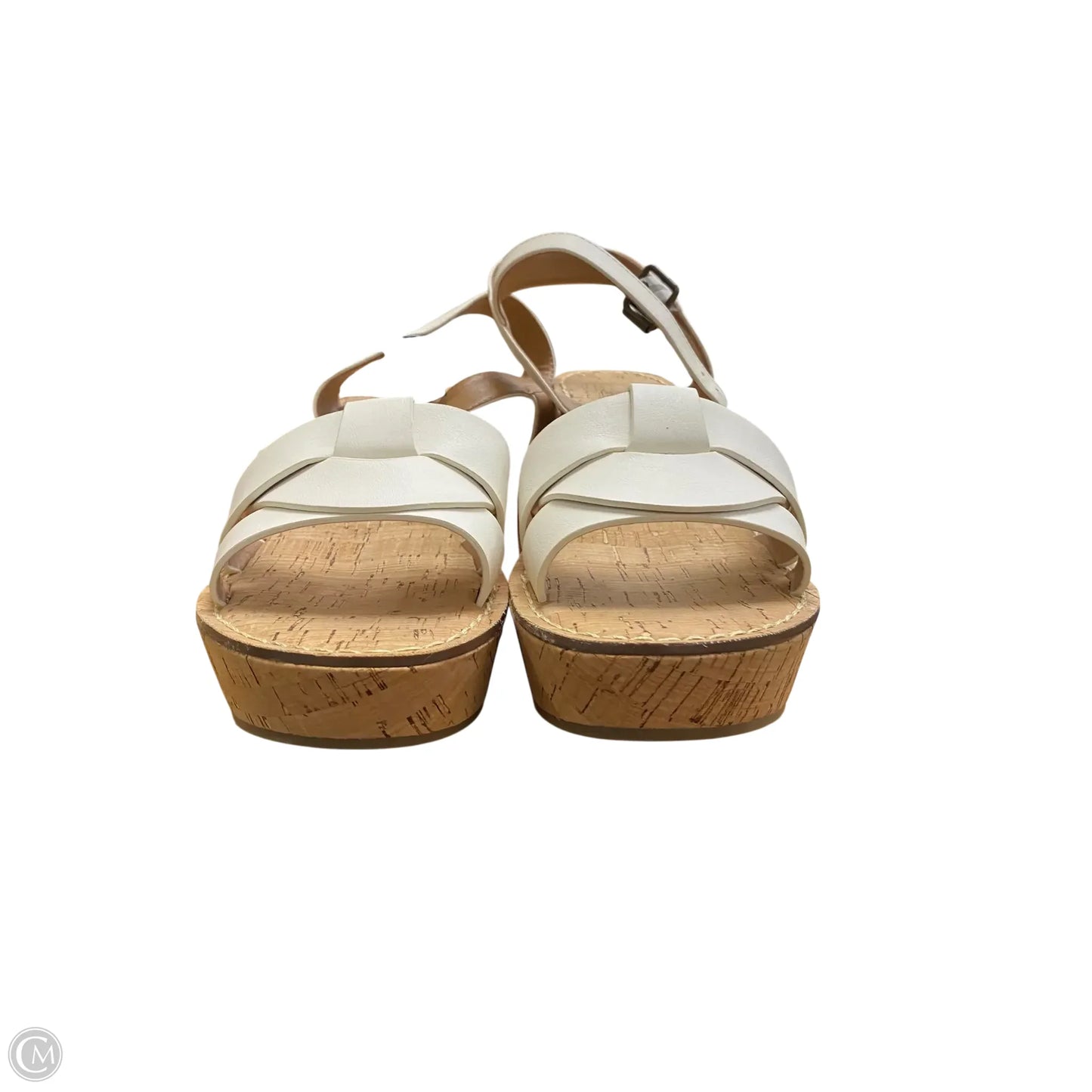 Sandals Heels Wedge By White Mountain In White, Size: 9.5