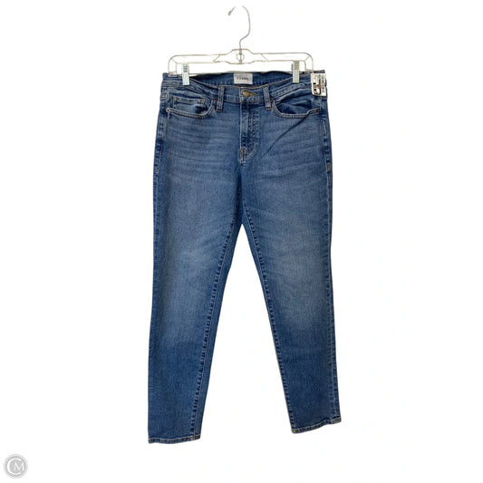 Jeans Skinny By Frame In Blue Denim, Size: 28