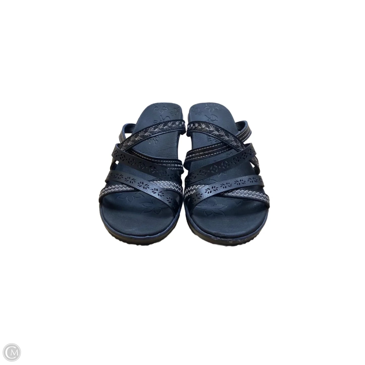 Sandals Heels Wedge By Skechers In Black, Size: 7