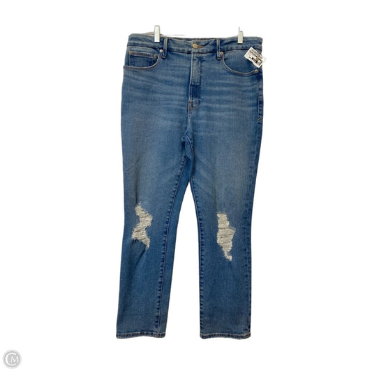 Jeans Straight By Good American In Blue Denim, Size: 12