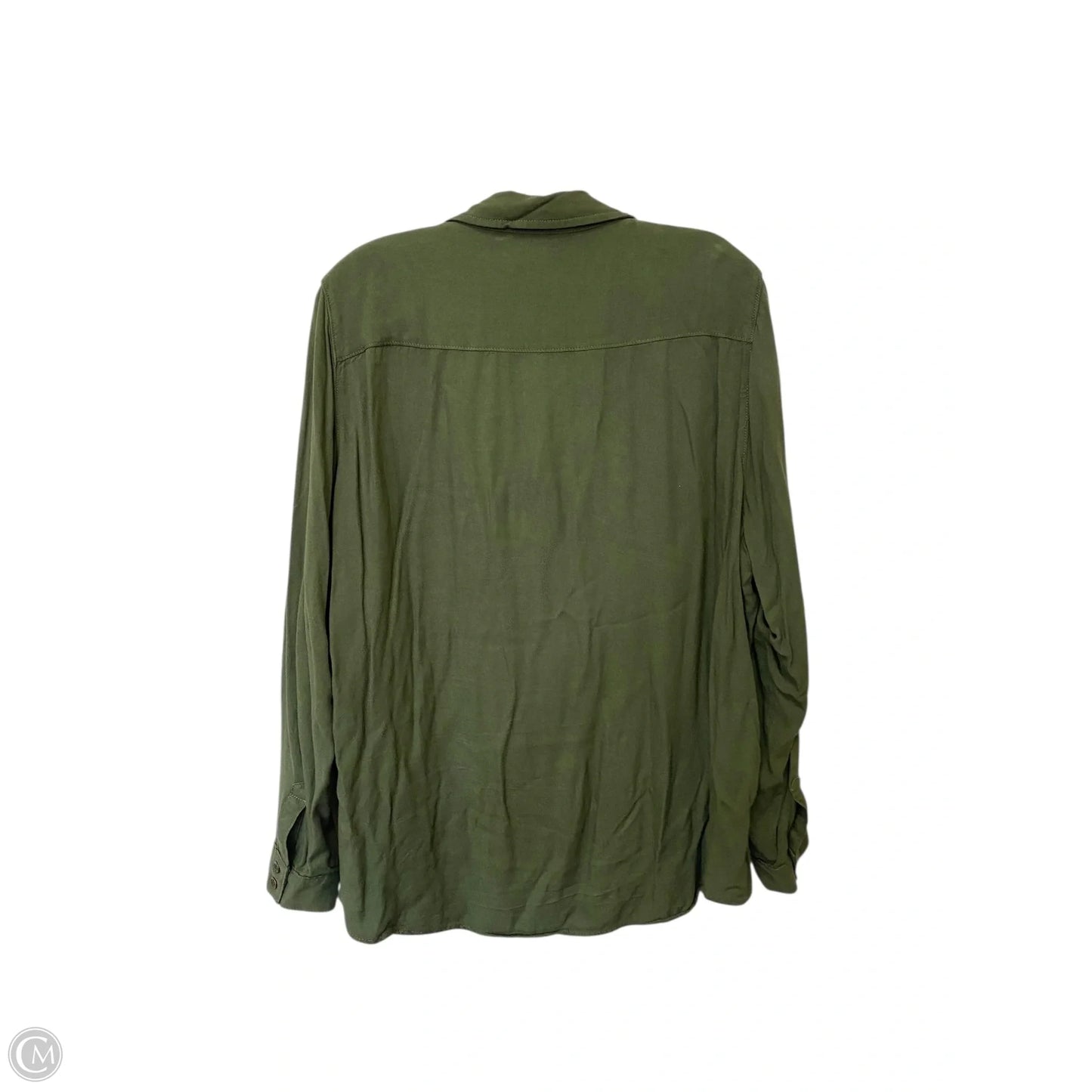 Top Long Sleeve Basic By Faded Glory In Green, Size: Xxl