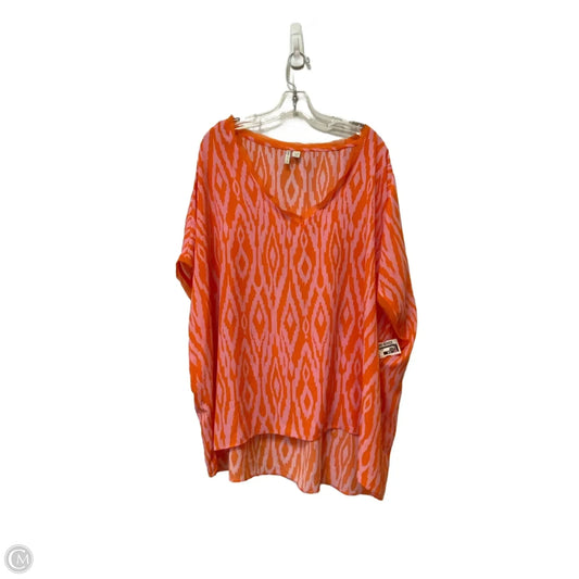 Top Short Sleeve Basic By Cato In Orange & Pink, Size: 26