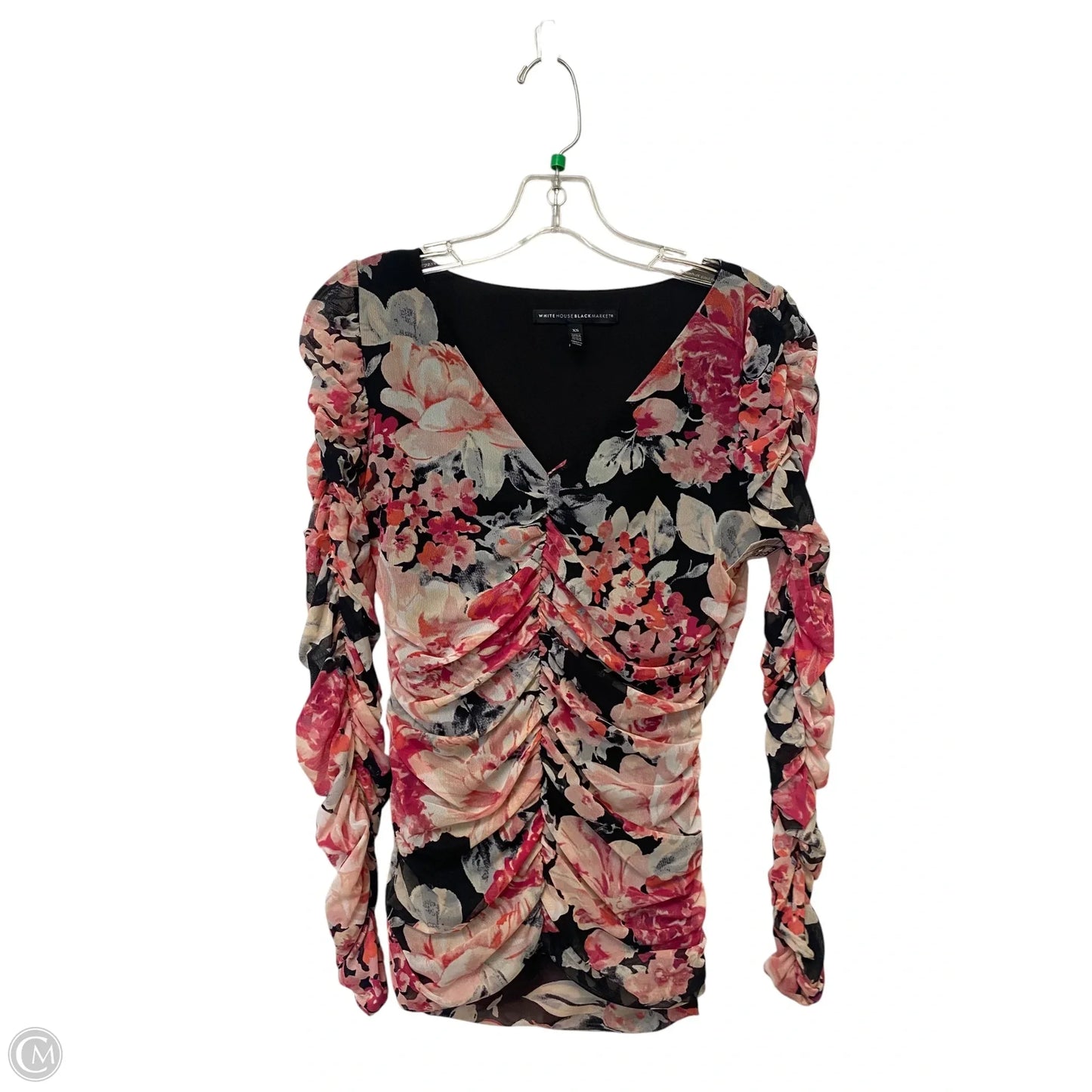 Top Long Sleeve By White House Black Market In Floral Print, Size: Xs
