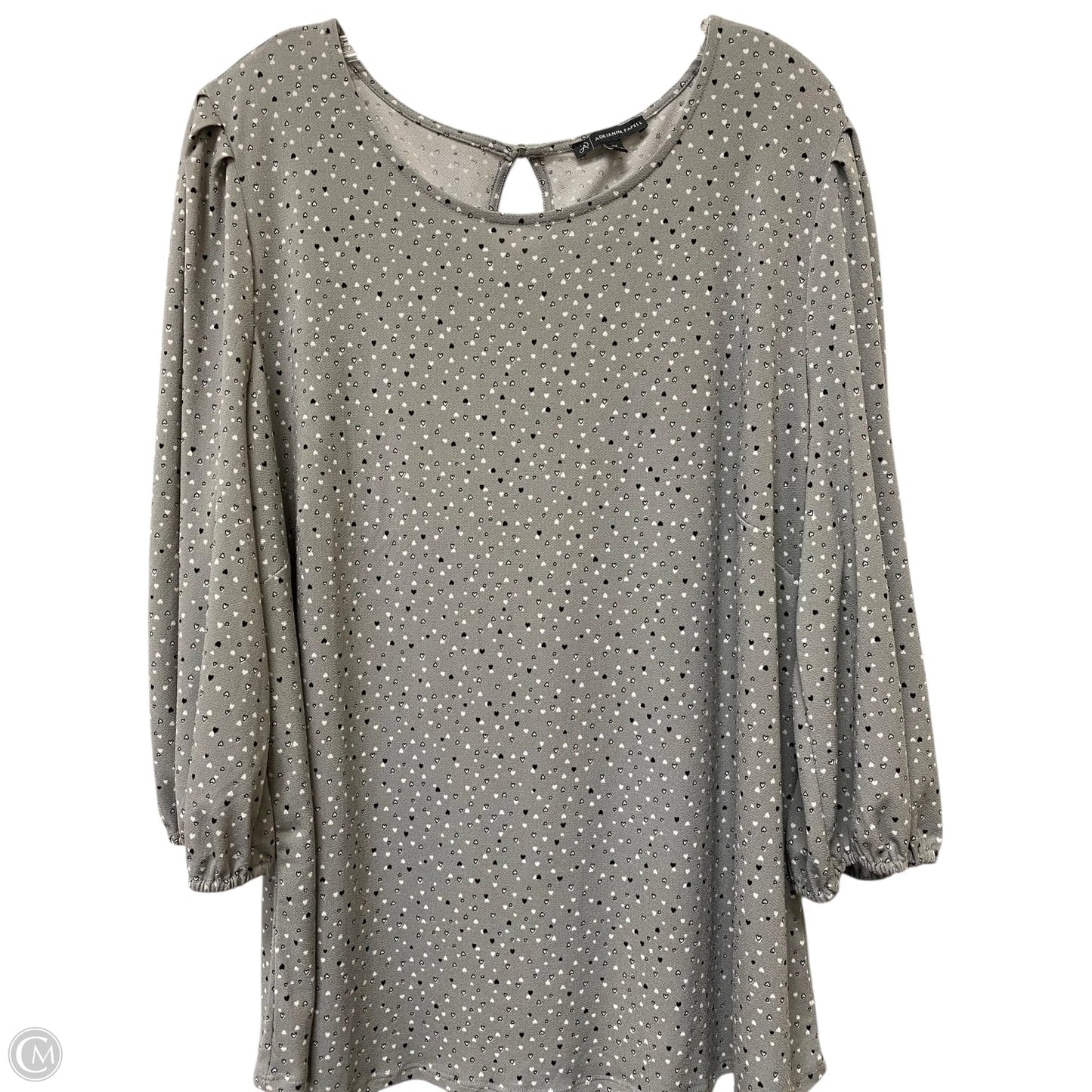 Top 3/4 Sleeve Basic By Adrianna Papell In Grey, Size: 2x