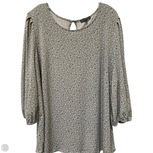 Top 3/4 Sleeve Basic By Adrianna Papell In Grey, Size: 2x