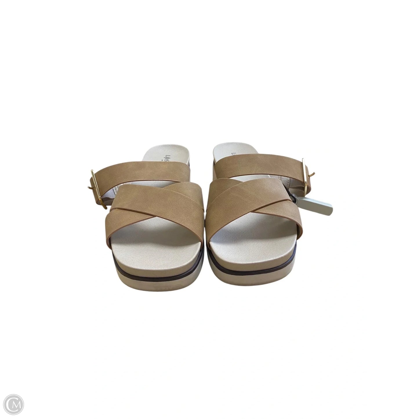 Sandals Heels Platform By Life Stride In Brown, Size: 9