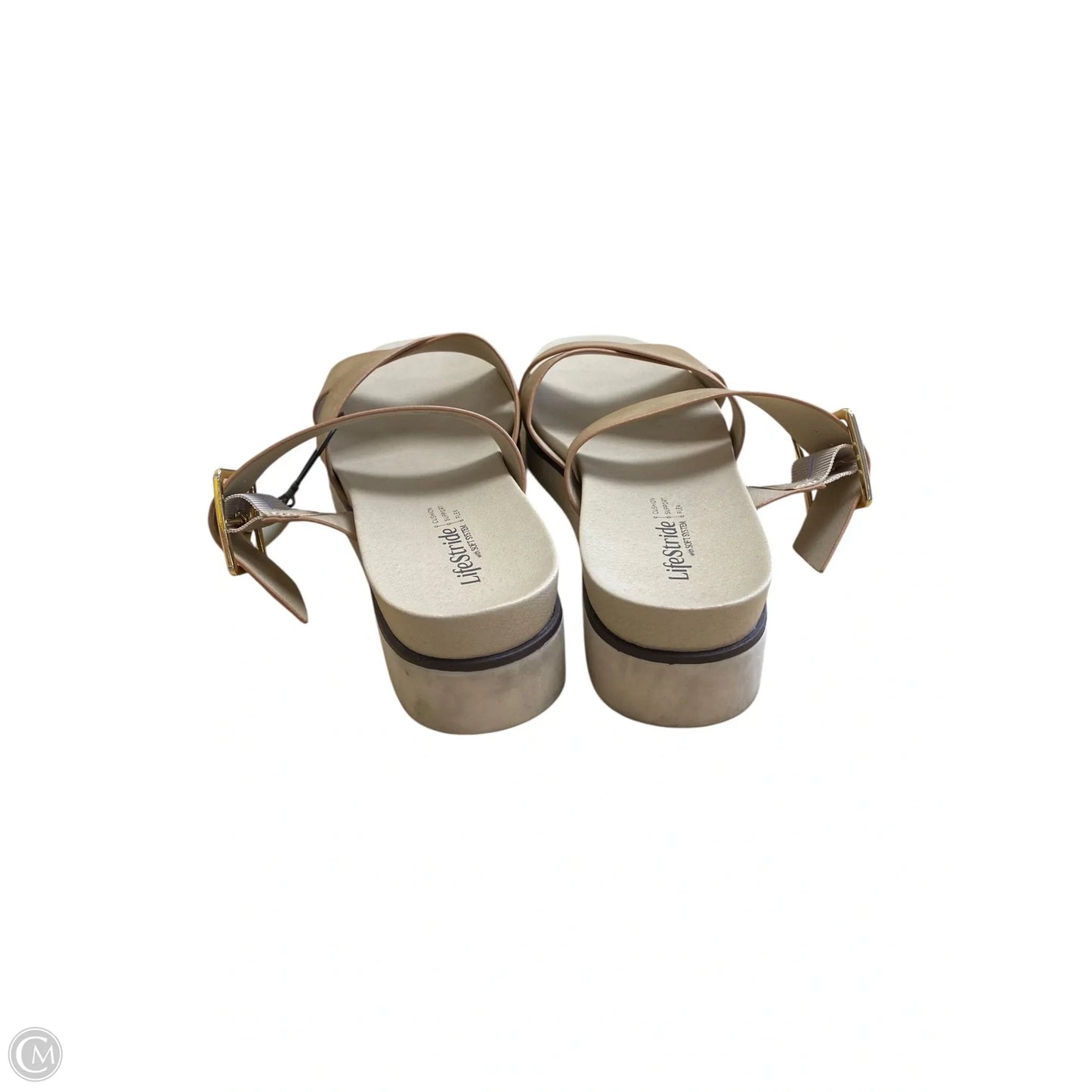 Sandals Heels Platform By Life Stride In Brown, Size: 9