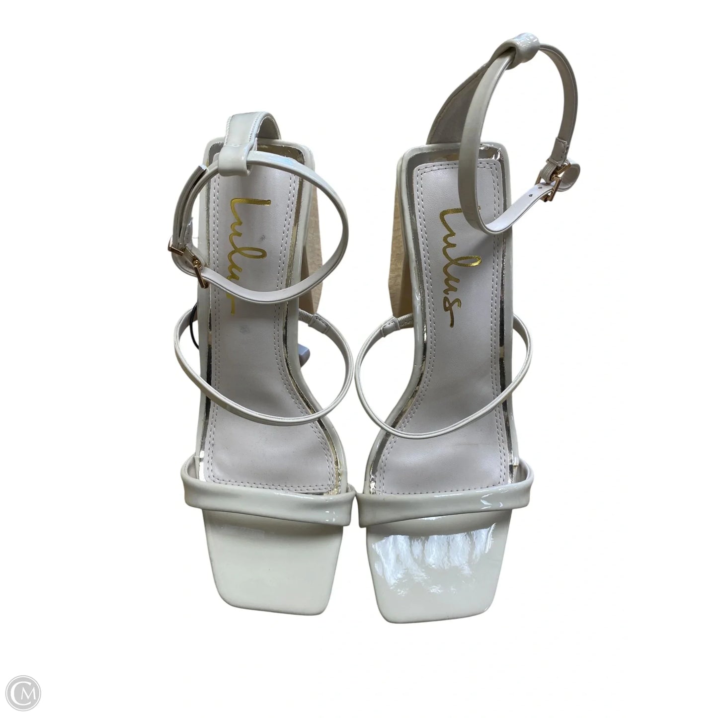 Sandals Heels Block By Lulus In Cream, Size: 7.5