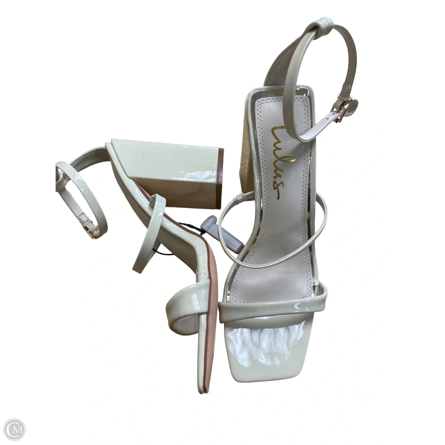 Sandals Heels Block By Lulus In Cream, Size: 7.5