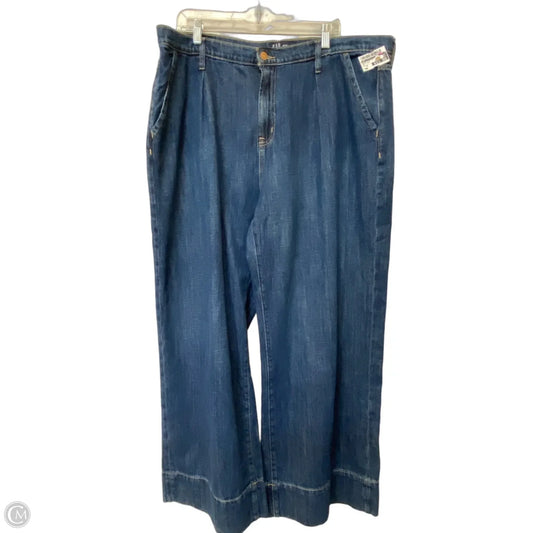 Jeans Wide Leg By Gap In Blue Denim, Size: 20