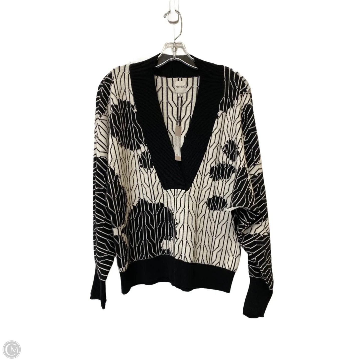 Sweater By Nic + Zoe In Black & White, Size: M