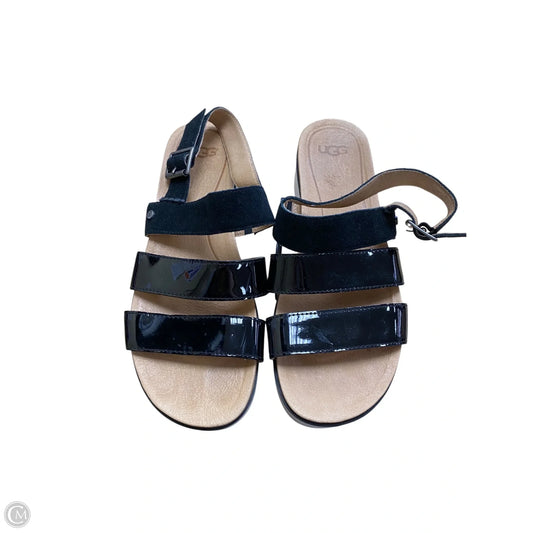 Sandals Designer By Ugg In Black & Brown, Size: 9.5