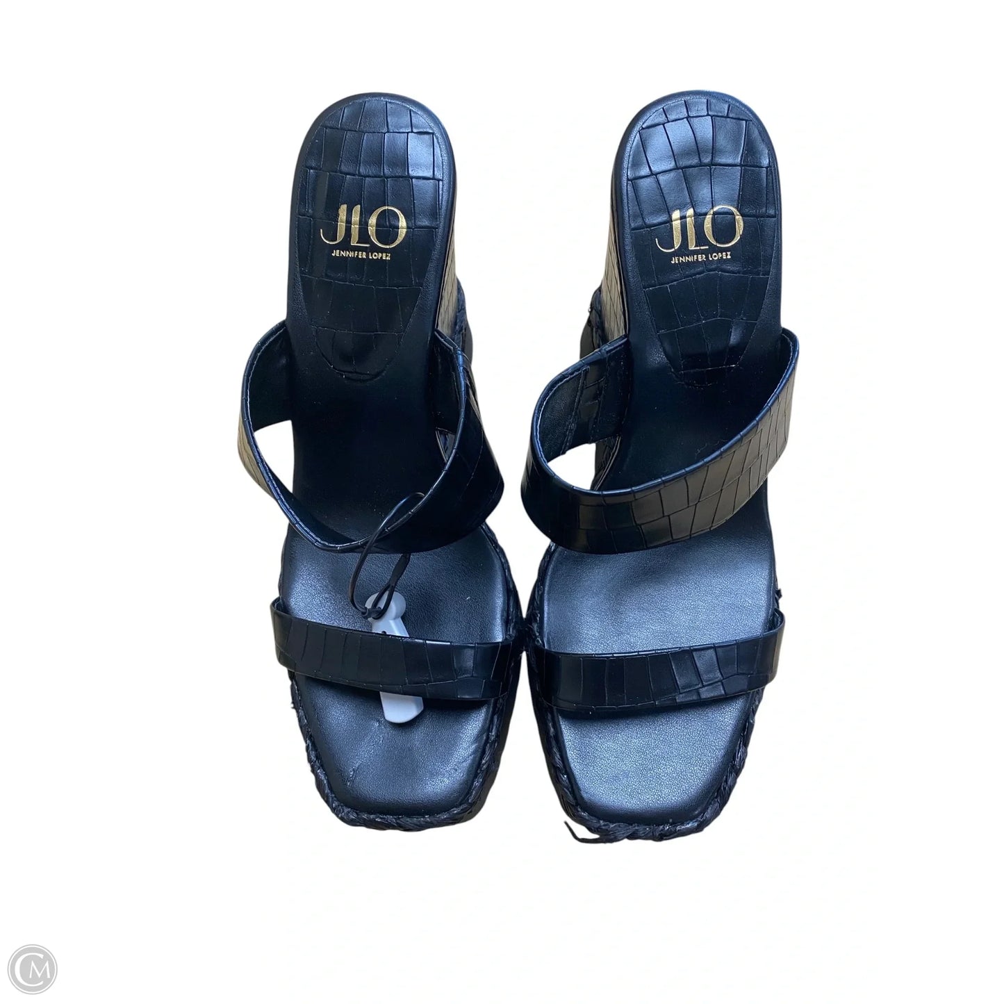 Sandals Heels Wedge By Jennifer Lopez In Black, Size: 10