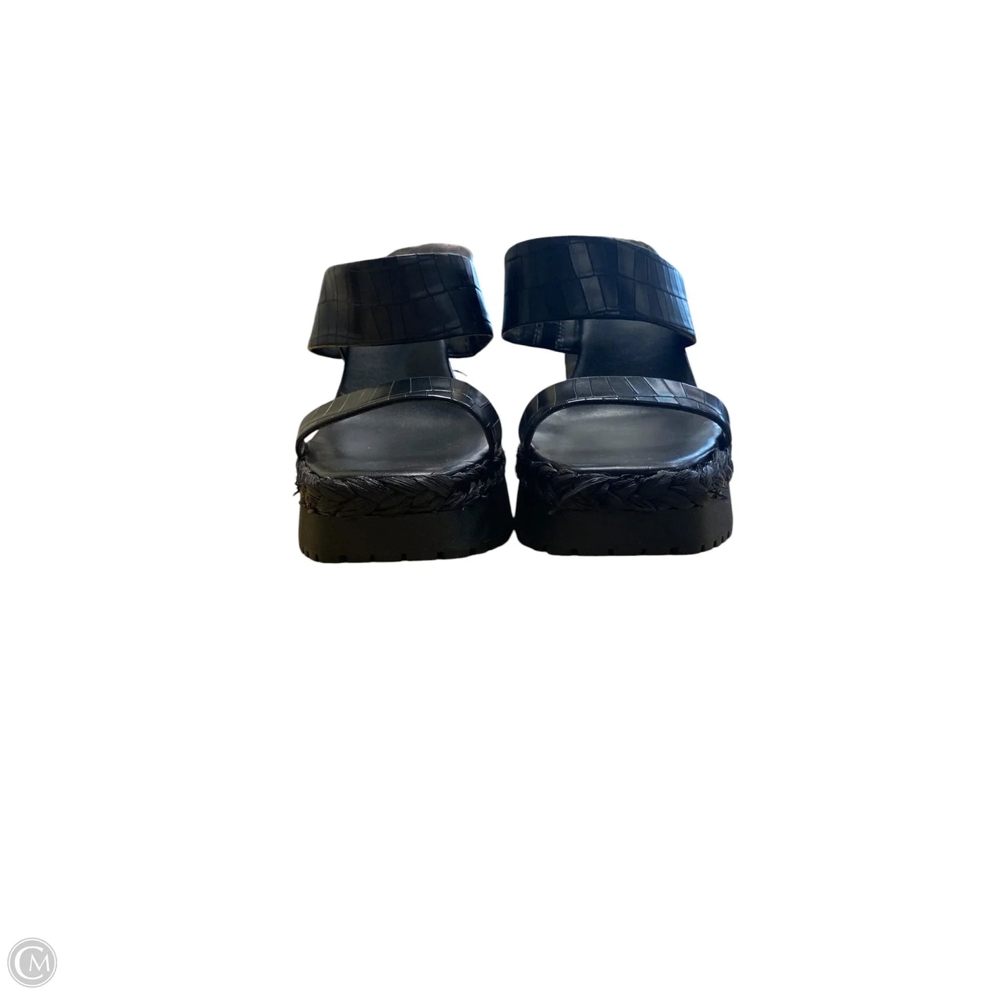 Sandals Heels Wedge By Jennifer Lopez In Black, Size: 10