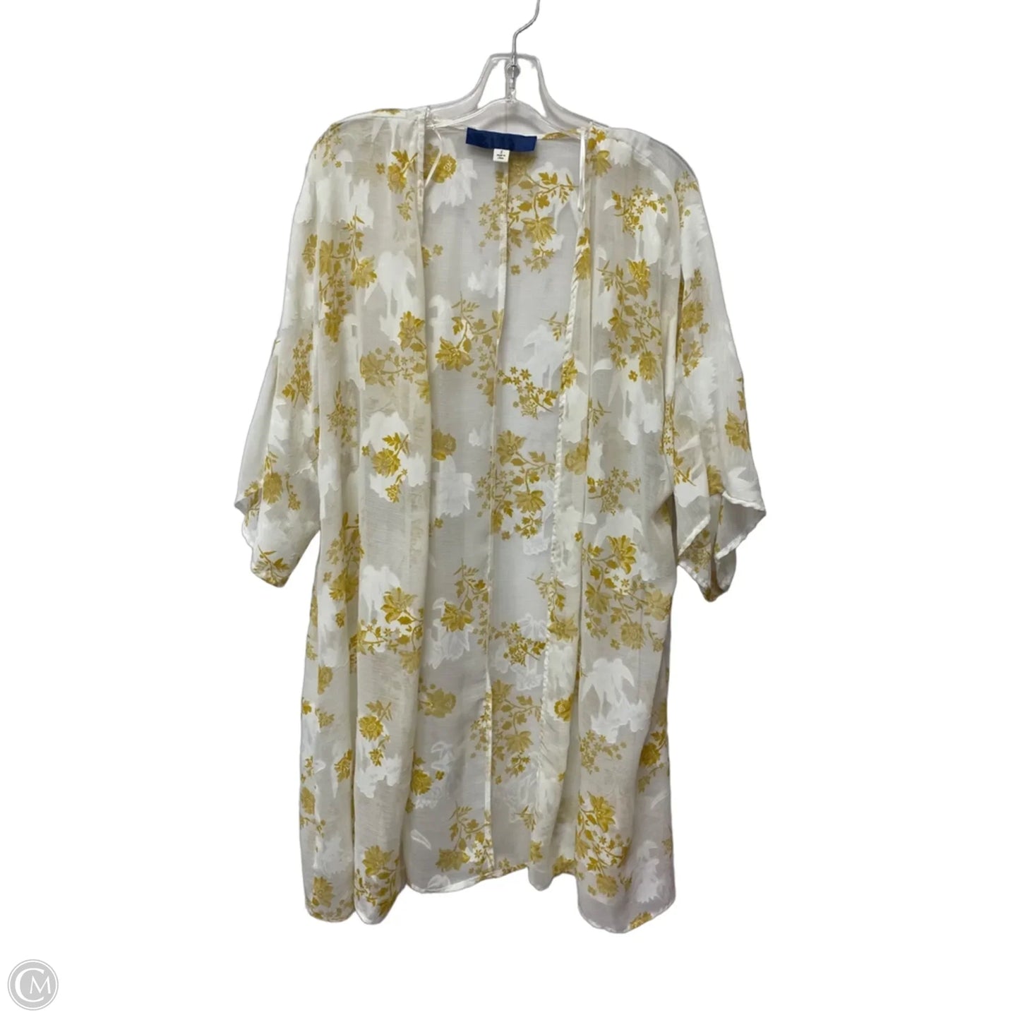 Shawl By Blue Rain In White & Yellow, Size: S