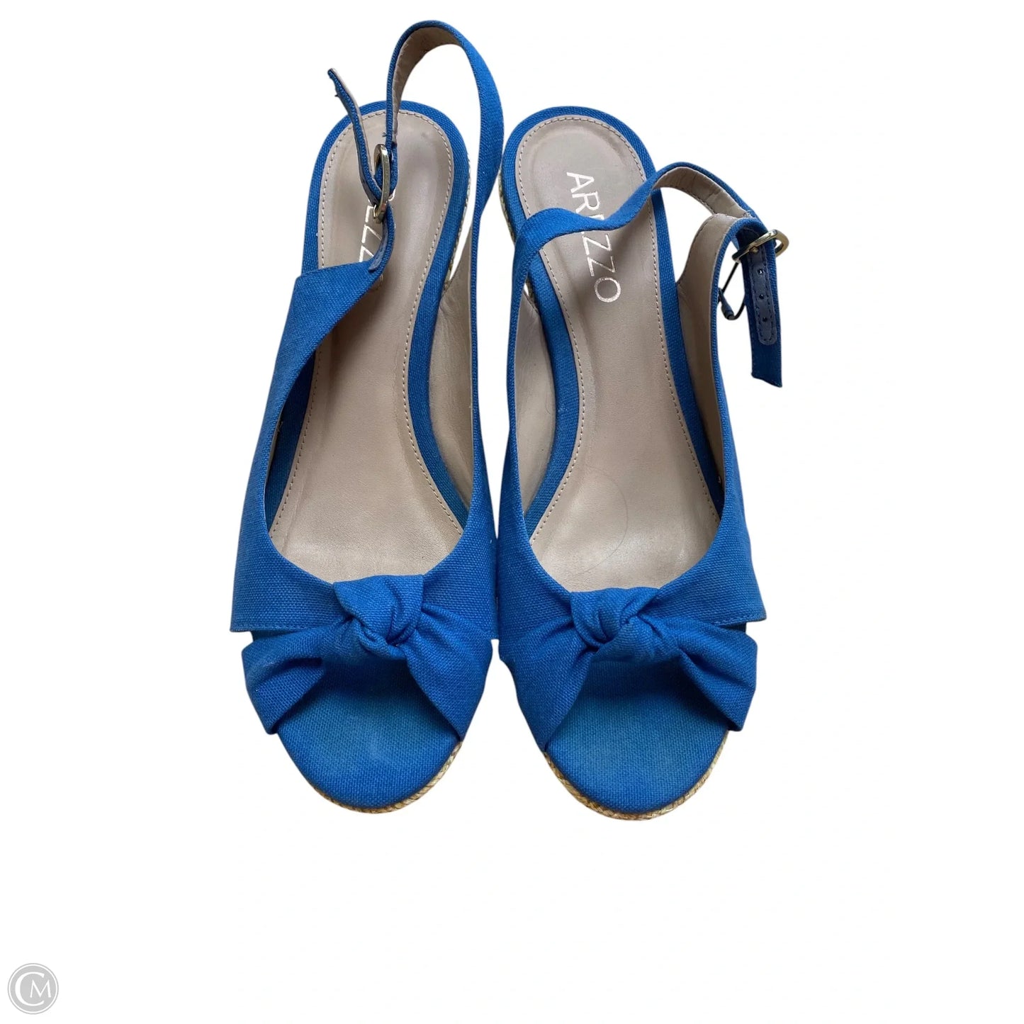 Sandals Heels Wedge By Cme In Blue, Size: 7.5