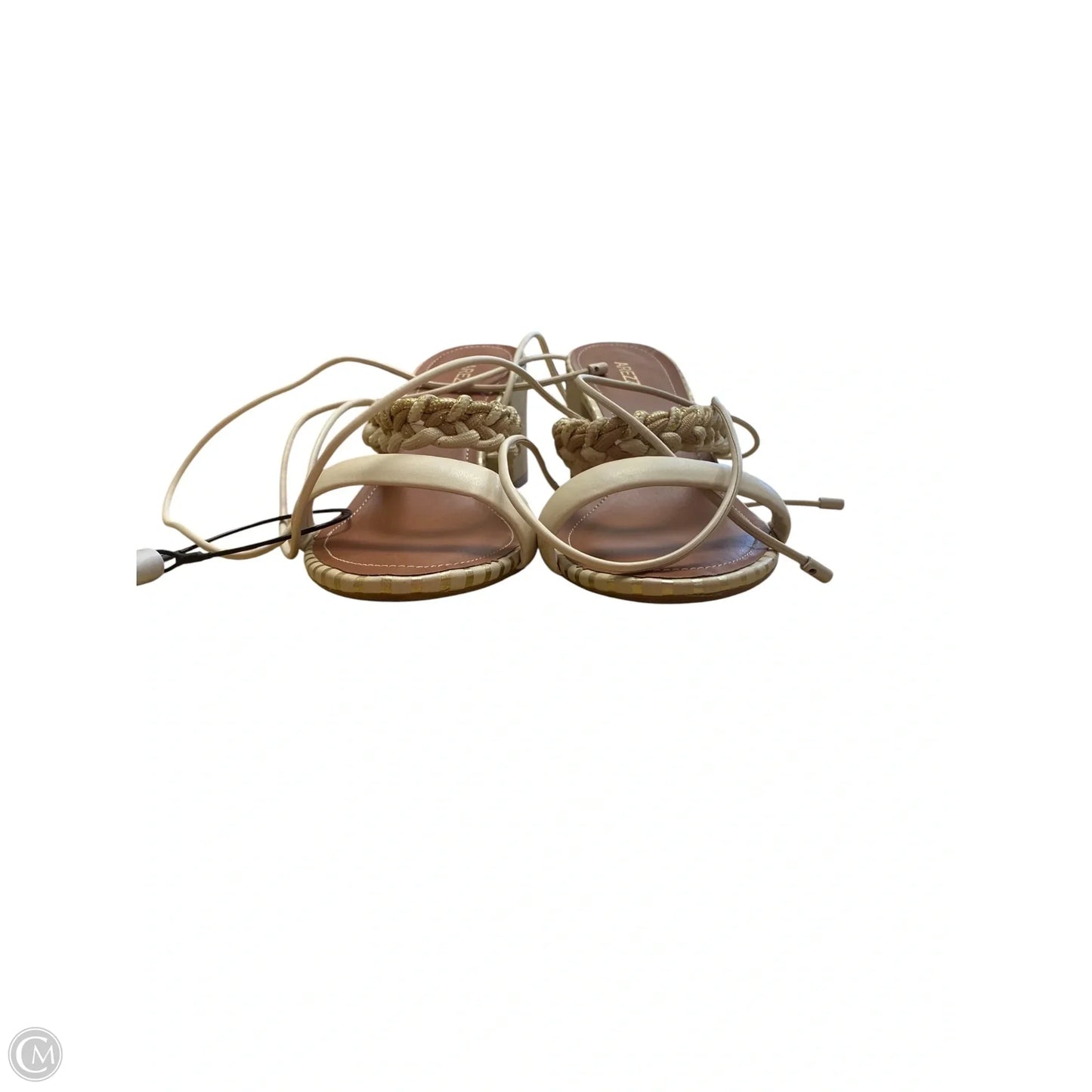 Sandals Heels Block By Cme In Cream, Size: 7.5