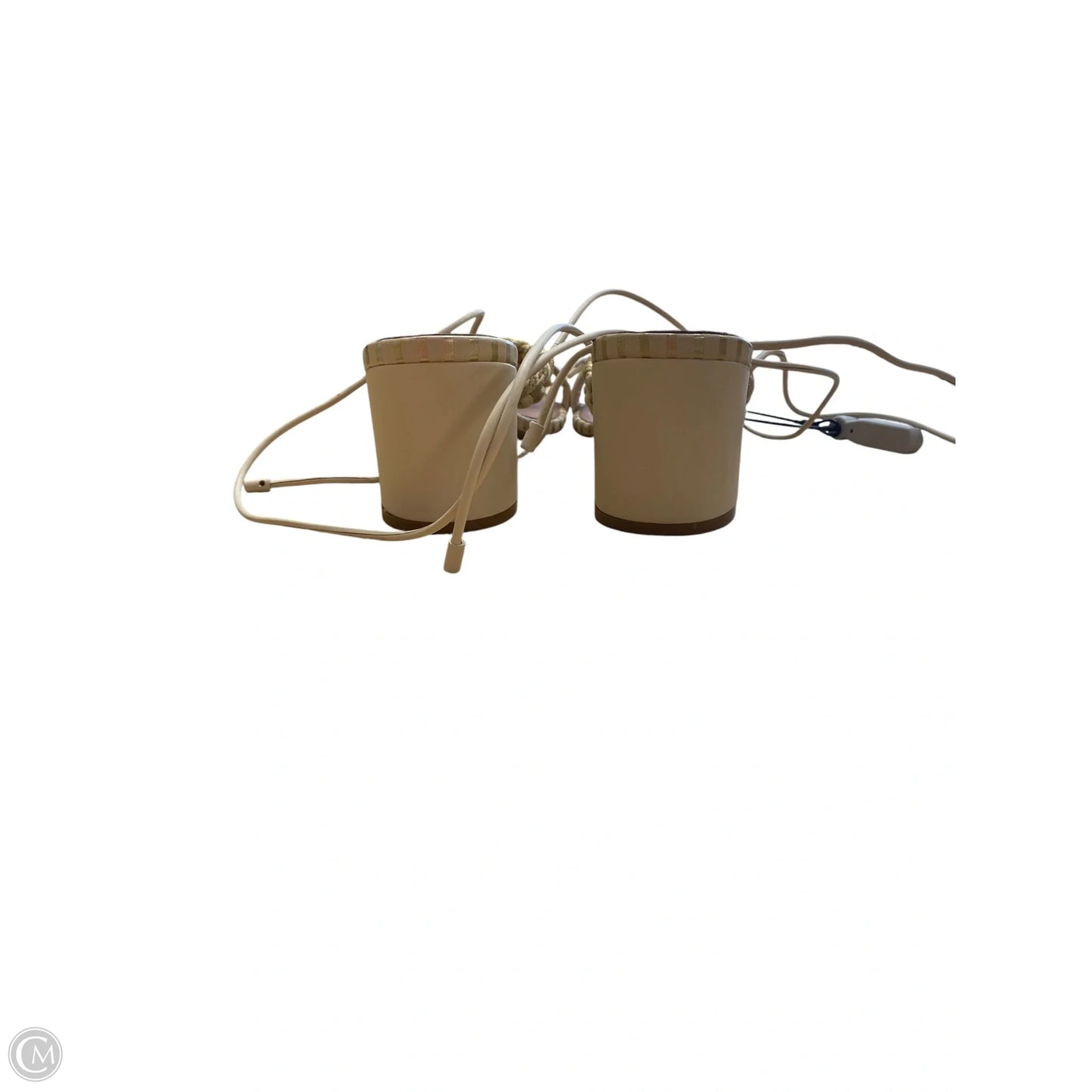 Sandals Heels Block By Cme In Cream, Size: 7.5