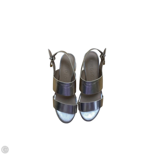 Sandals Heels Block By Aerosoles In Gold, Size: 8.5