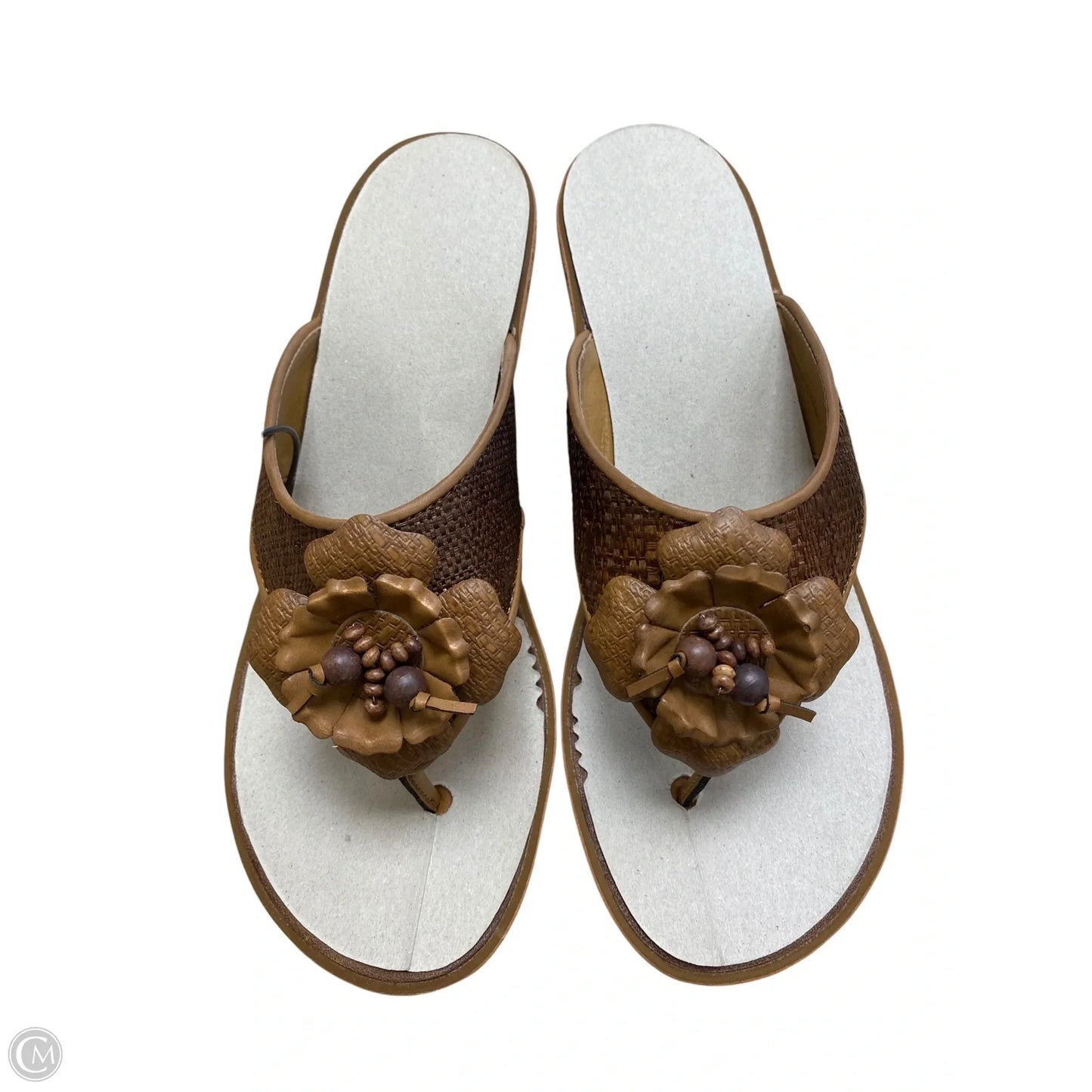 Sandals Heels Wedge By Clarks In Brown, Size: 8.5