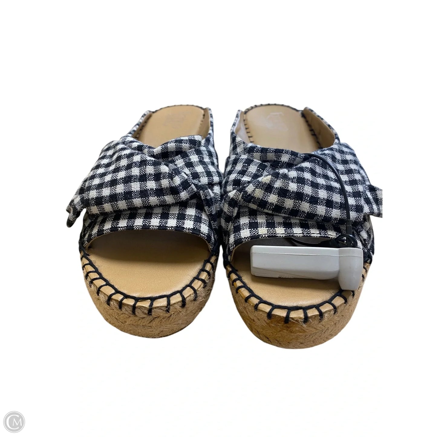 Sandals Heels Wedge By Franco Sarto In Checkered Pattern, Size: 7.5