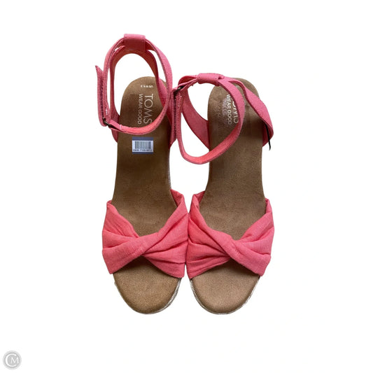 Sandals Heels Wedge By Toms In Pink, Size: 8.5