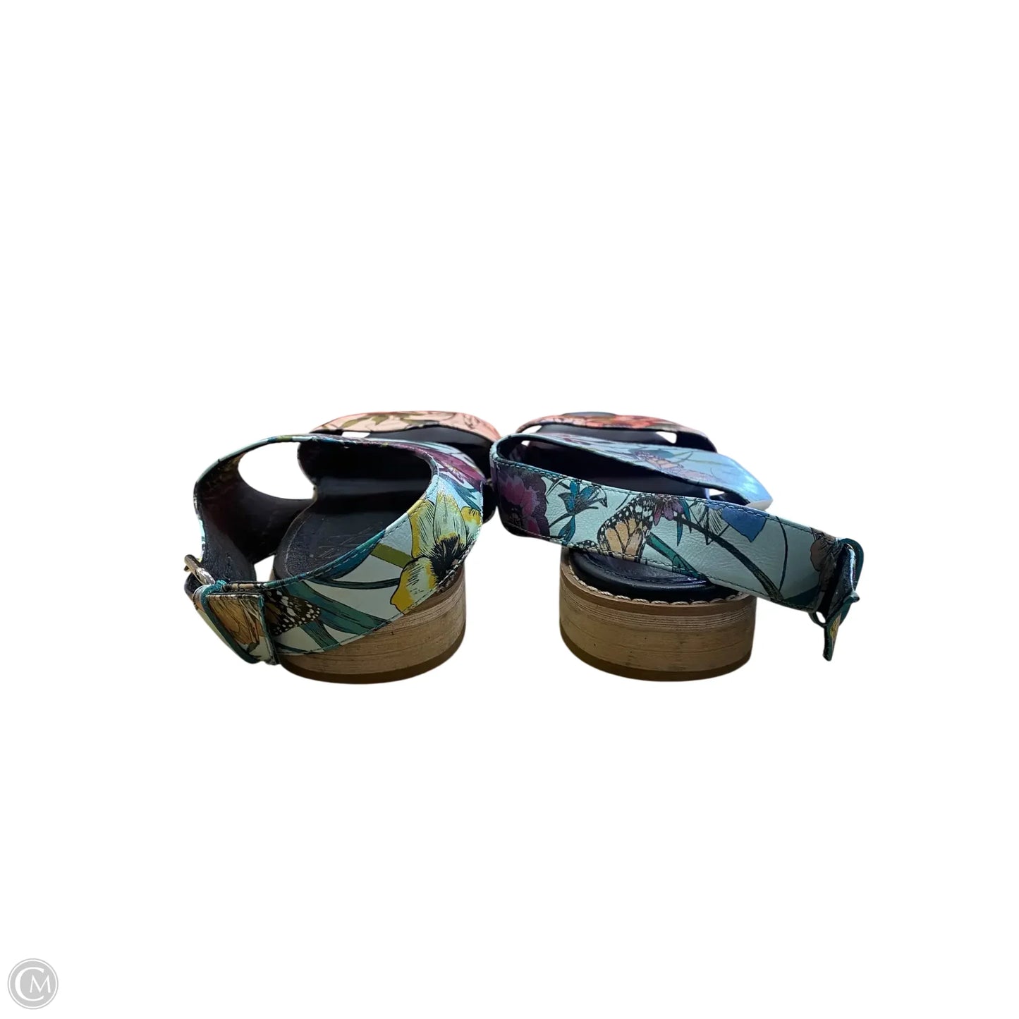 Sandals Flats By Clothes Mentor In Floral Print, Size: 10