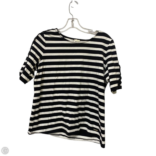 Top Short Sleeve By Anne Klein In Striped Pattern, Size: Mp
