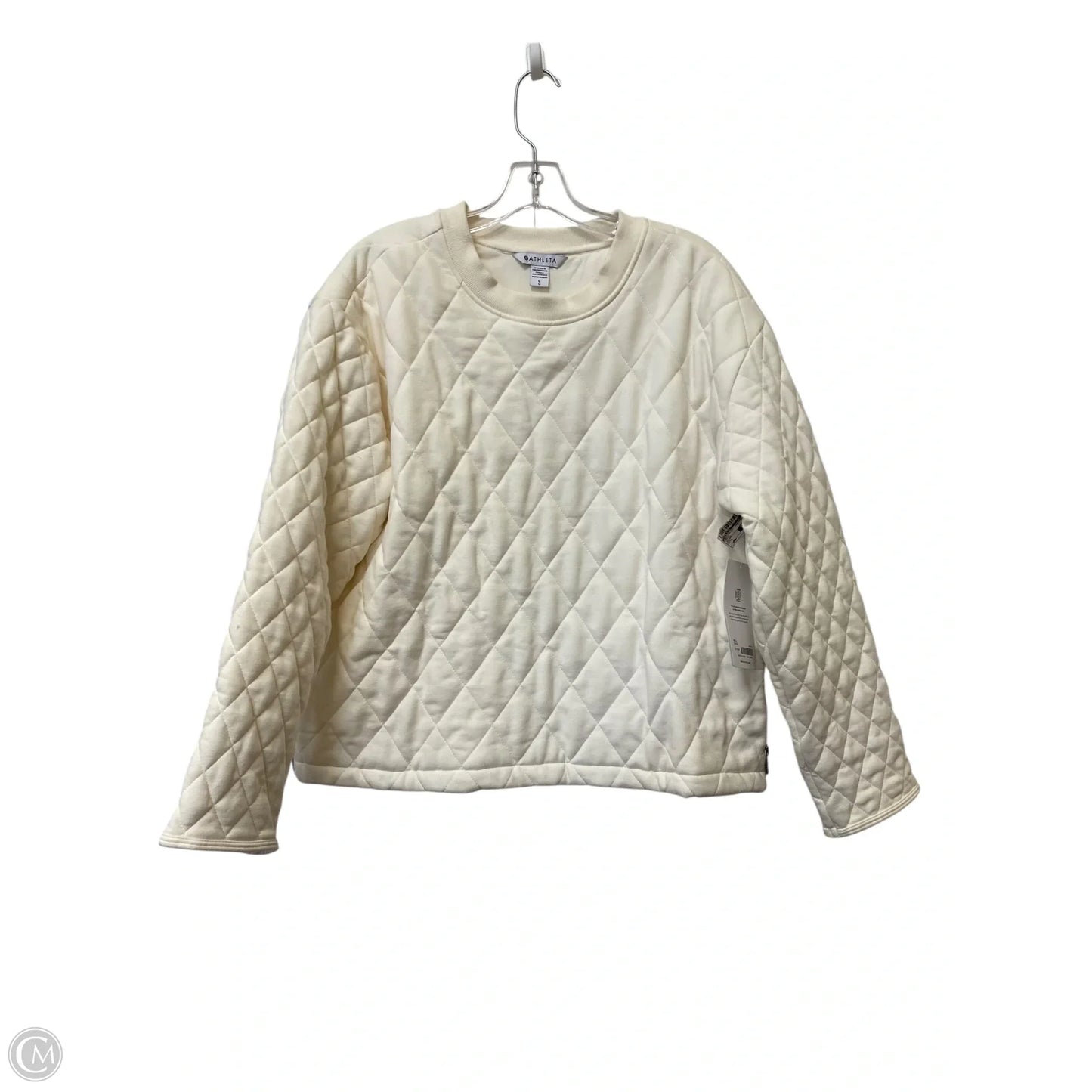 Sweatshirt Crewneck By Athleta In Cream, Size: L