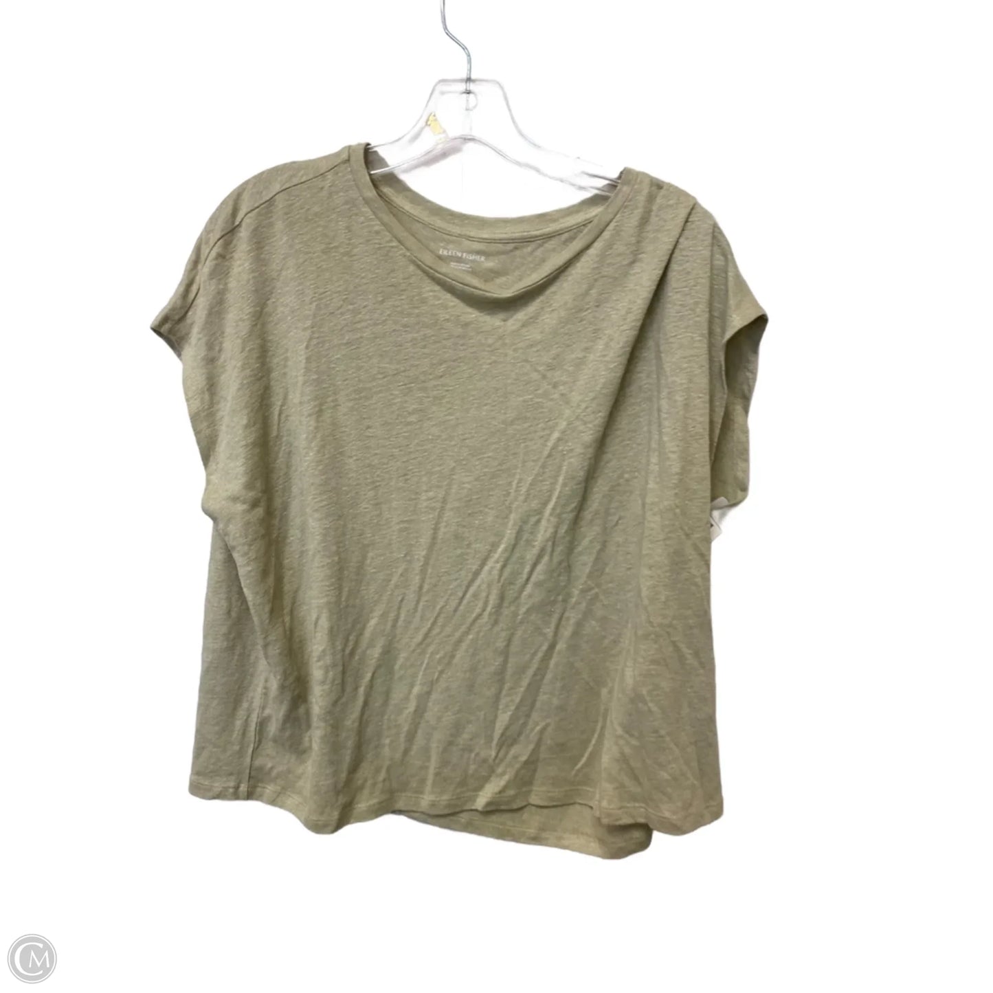 Top Short Sleeve By Eileen Fisher In Tan, Size: M