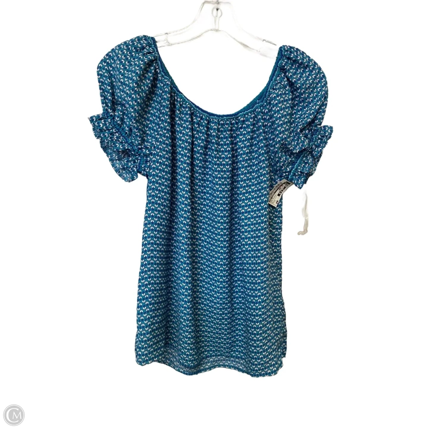 Top Short Sleeve By Max Studio In Blue & Green, Size: S