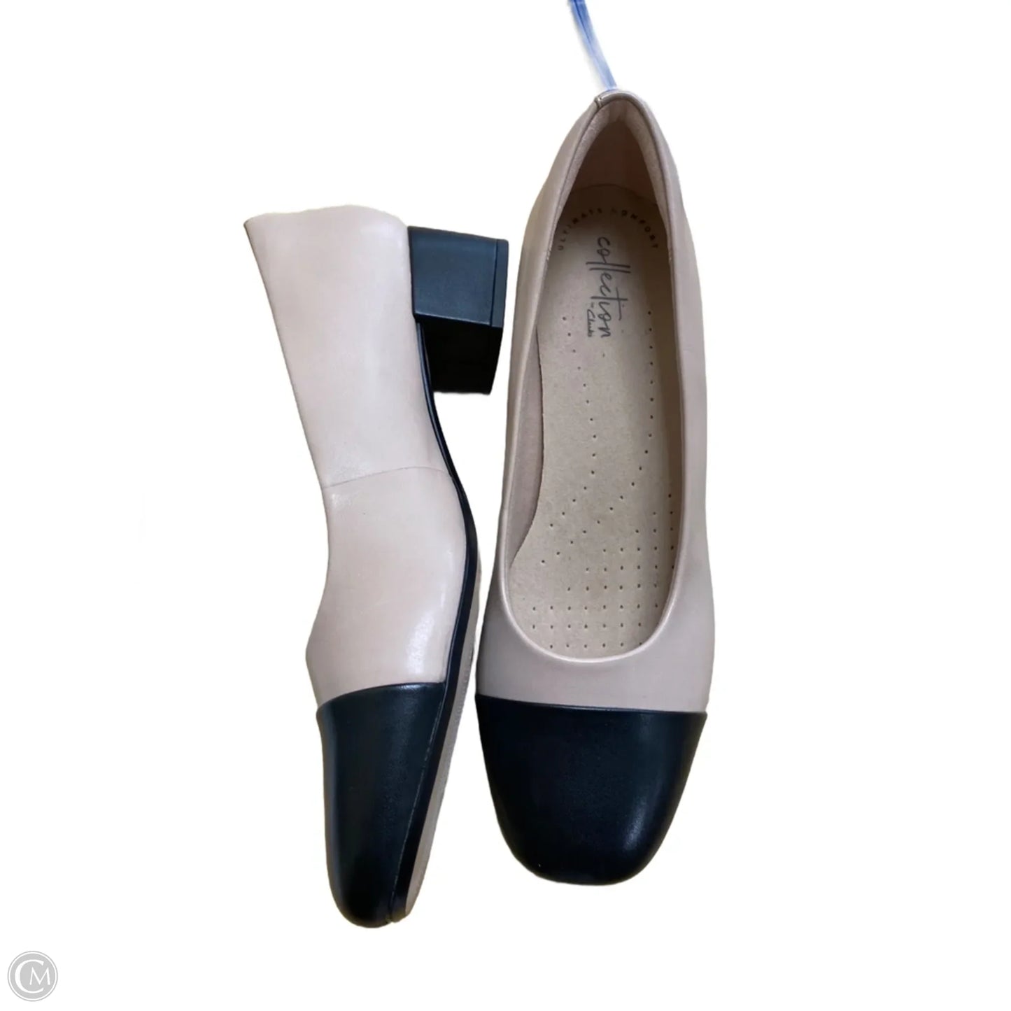 Shoes Heels Block By Clarks In Black & Cream, Size: 9.5