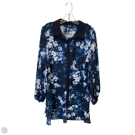 Top Long Sleeve By Investments In Blue, Size: M