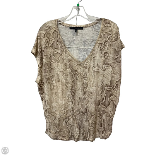 Top Short Sleeve By White House Black Market In Animal Print, Size: M