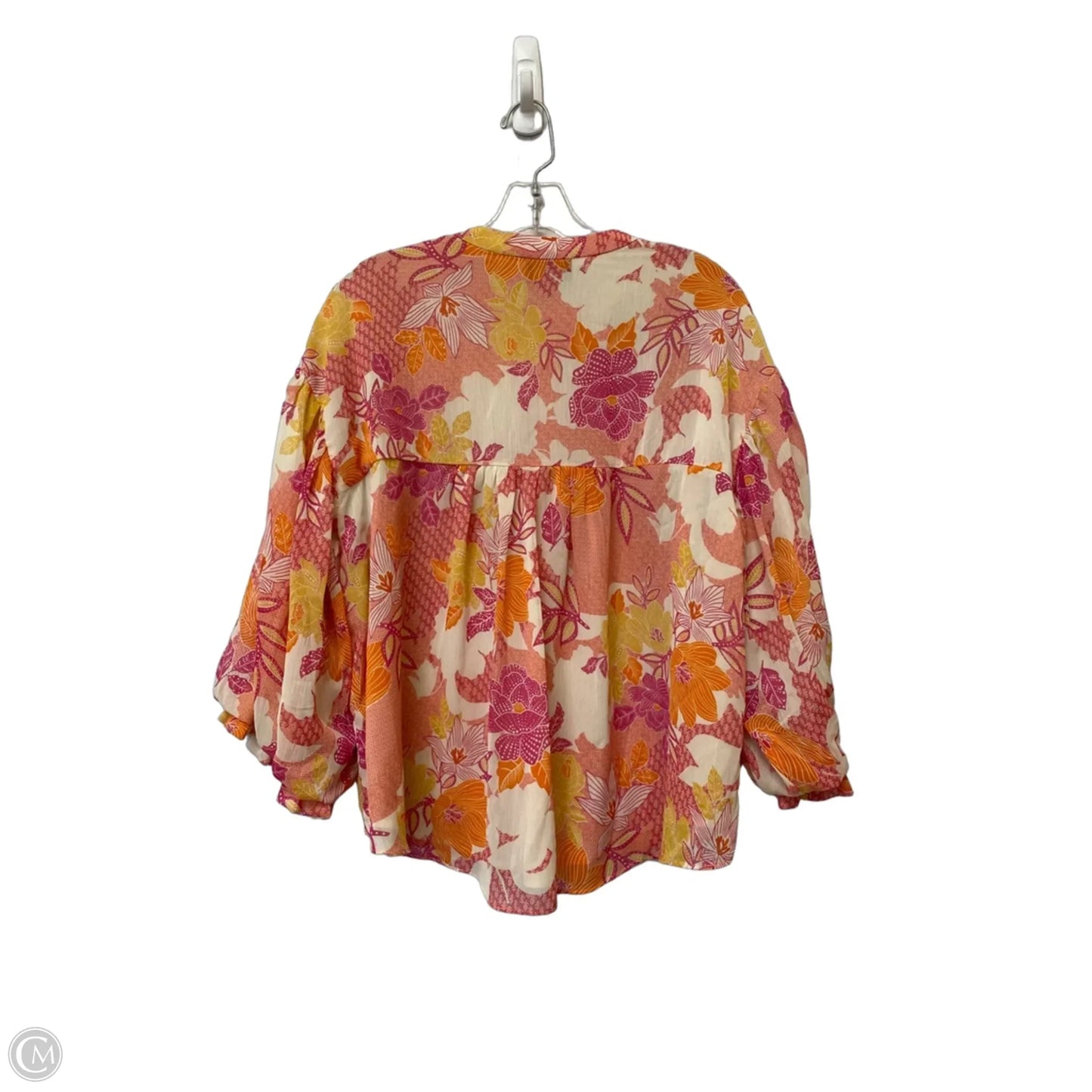 Top 3/4 Sleeve By Fate In Floral Print, Size: S