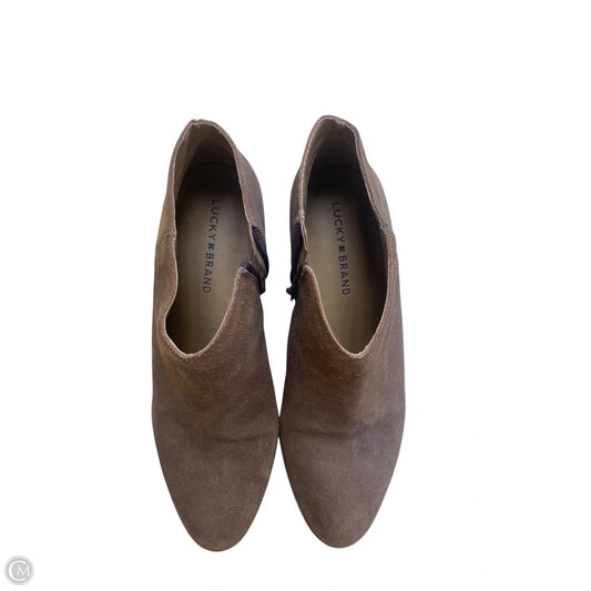 Boots Ankle Heels By Lucky Brand In Brown, Size: 9
